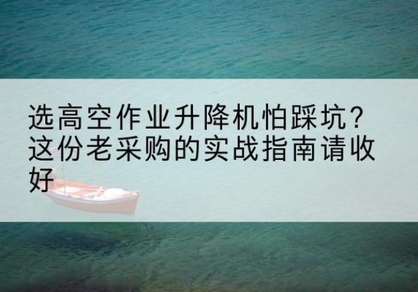 抚宁高空作业升降机厂家推荐-选高空作业升降机怕踩坑？这份老采购的实战指南请收好
